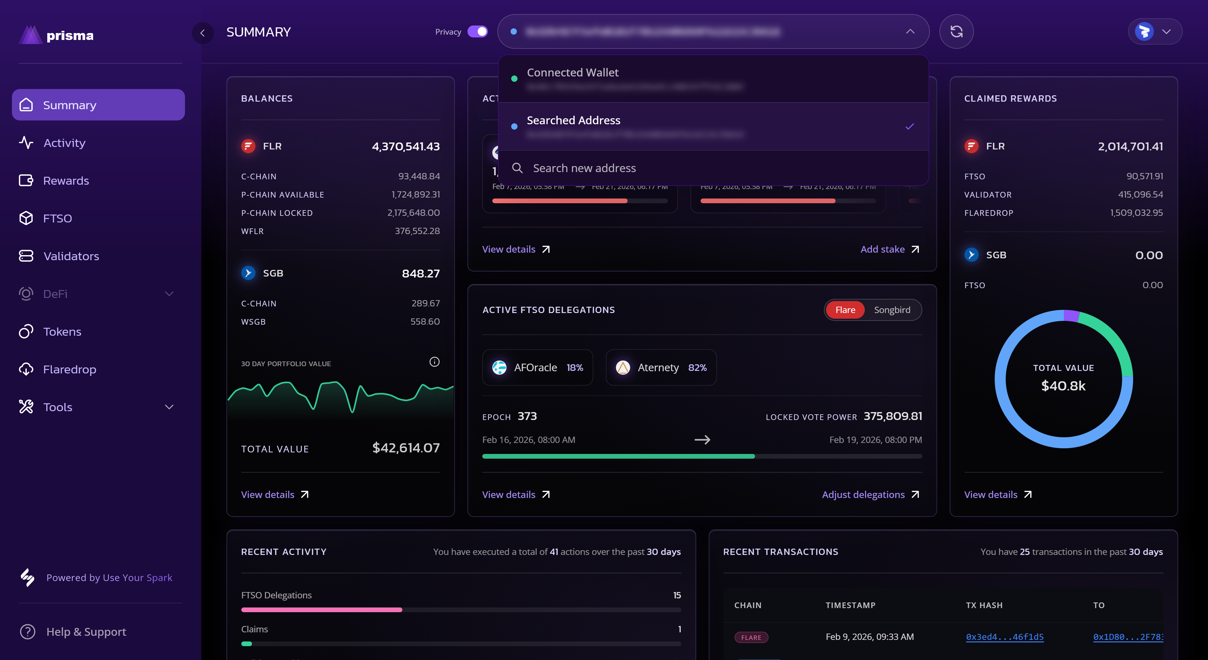 Address bar dropdown
