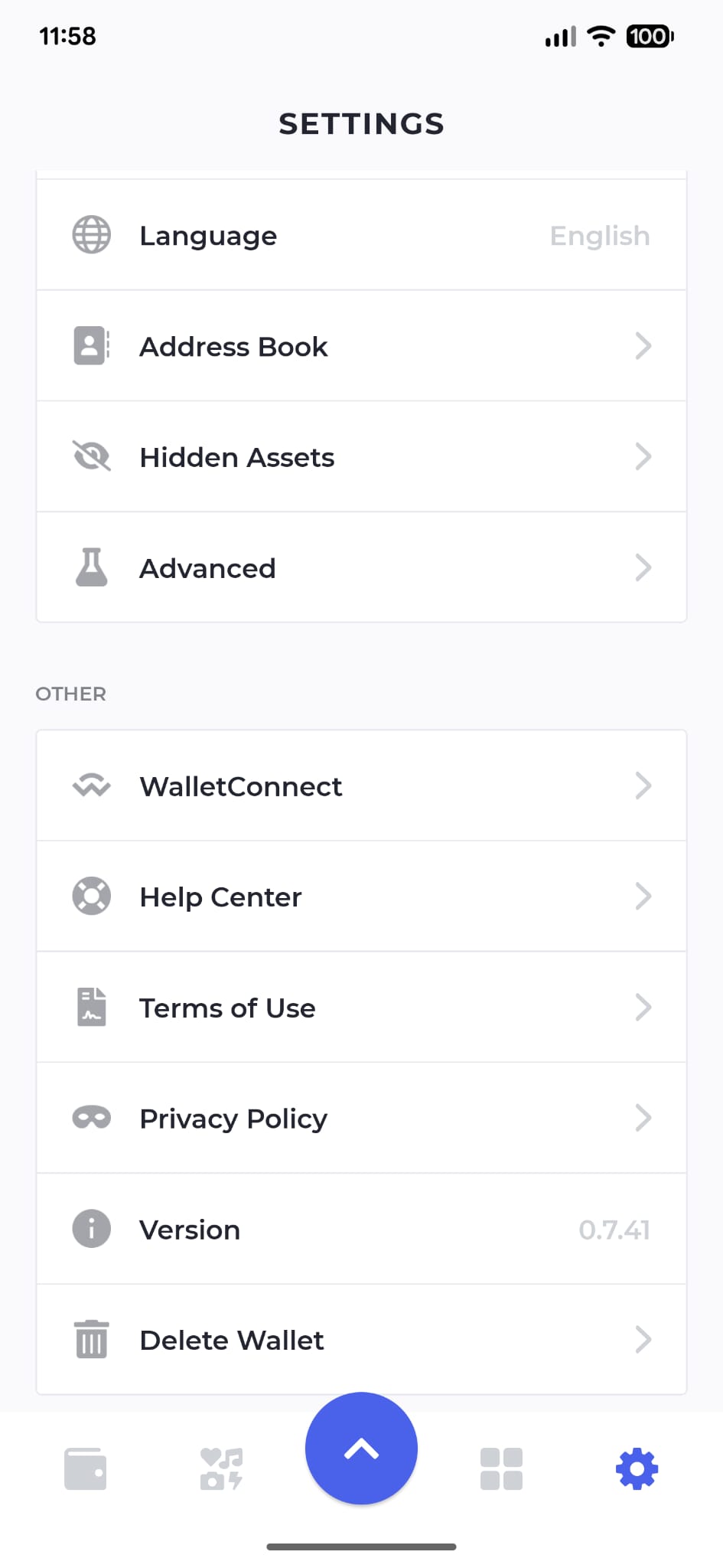 Bifrost Settings screen