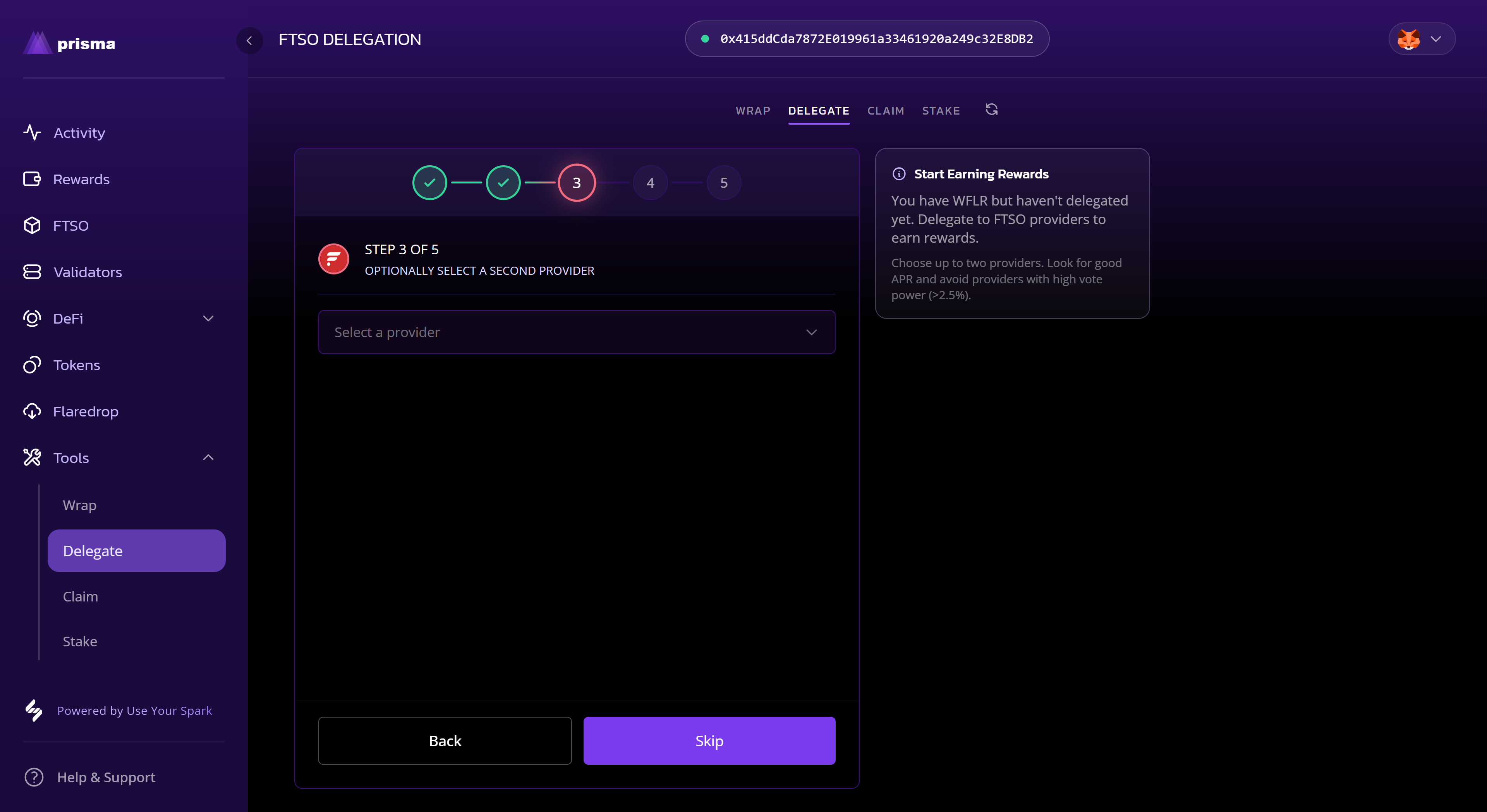Select second provider